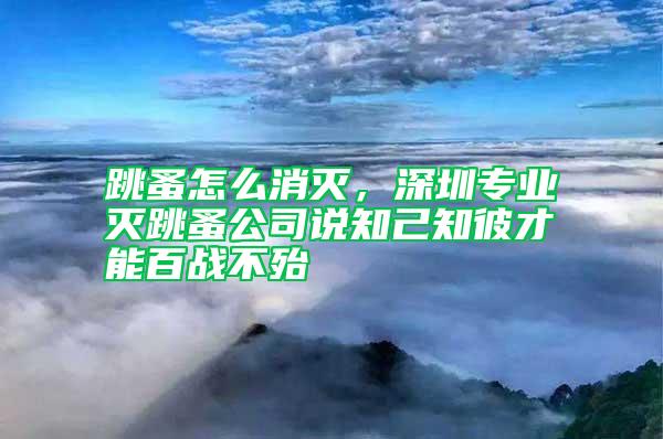 跳蚤怎么消滅,深圳專業(yè)滅跳蚤公司說知己知彼才能百戰(zhàn)不殆
