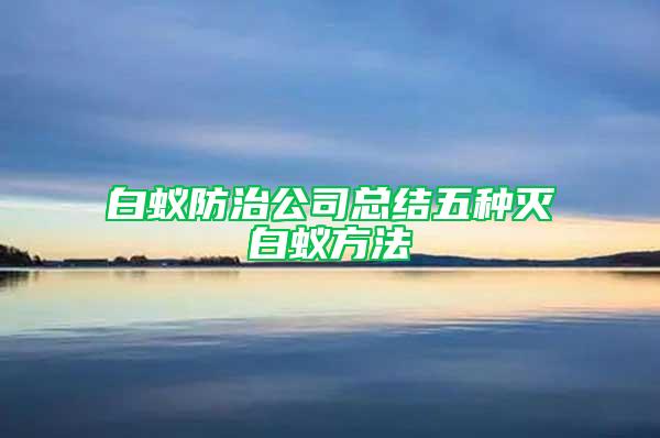 白蟻防治公司總結五種滅白蟻方法