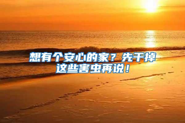 想有個安心的家？先干掉這些害蟲再說！