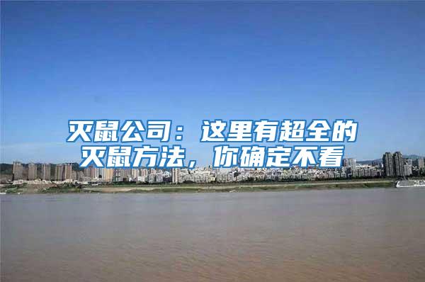 滅鼠公司:這里有超全的滅鼠方法,你確定不看