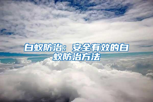 白蟻防治:安全有效的白蟻防治方法