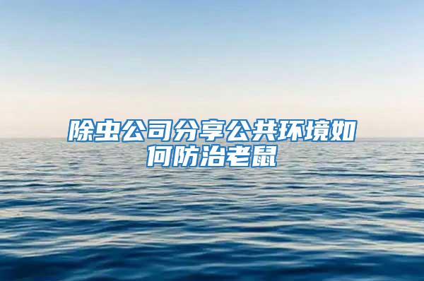 除蟲公司分享公共環境如何防治老鼠