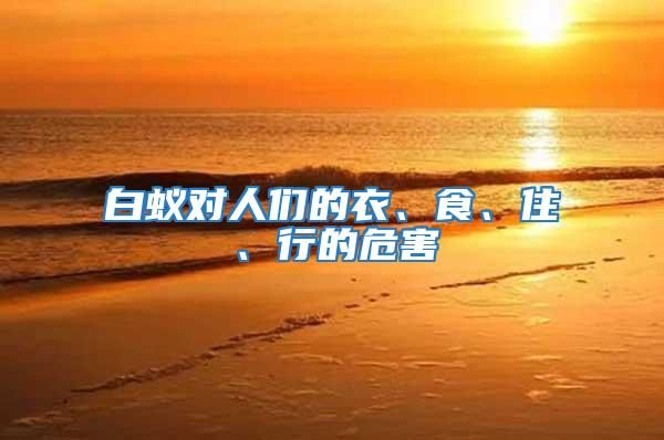 白蟻對人們的衣、食、住、行的危害