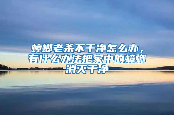 蟑螂老殺不干凈怎么辦，有什么辦法把家中的蟑螂消滅干凈