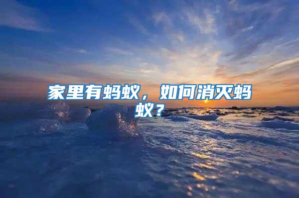 家里有螞蟻，如何消滅螞蟻？