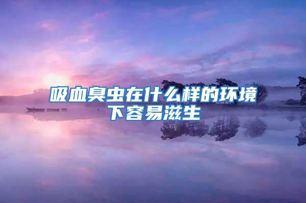吸血臭蟲在什么樣的環境下容易滋生