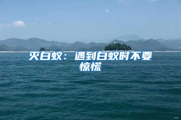 滅白蟻:遇到白蟻時不要驚慌