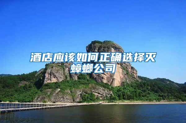 酒店應該如何正確選擇滅蟑螂公司