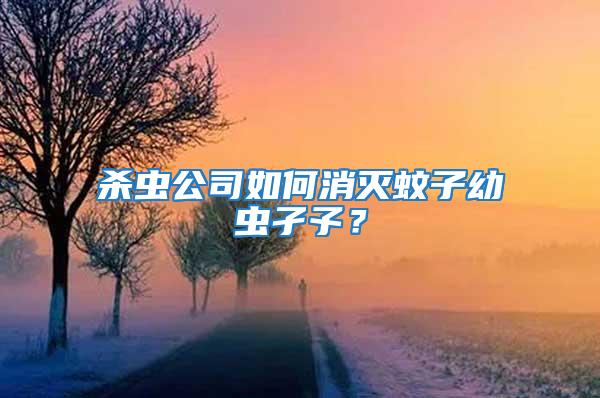 殺蟲公司如何消滅蚊子幼蟲孑孓?