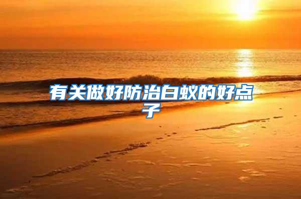 有關做好防治白蟻的好點子