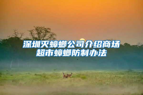 深圳滅蟑螂公司介紹商場(chǎng)超市蟑螂防制辦法