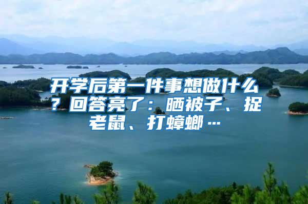 開學(xué)后第一件事想做什么？回答亮了：曬被子、捉老鼠、打蟑螂…