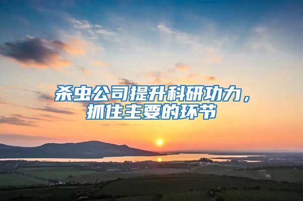 殺蟲(chóng)公司提升科研功力,抓住主要的環(huán)節(jié)