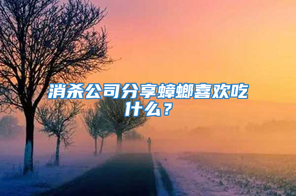 消殺公司分享蟑螂喜歡吃什么？