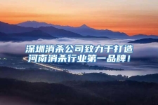 深圳消殺公司致力于打造河南消殺行業(yè)第一品牌！